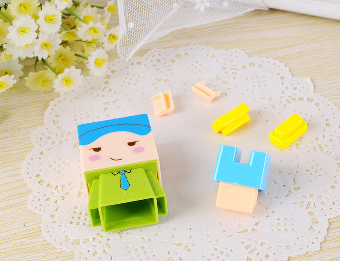 Cartoon DIY brick pencil sharpener with large small hole plastic tape eraser pencil sharpener Cartoon DIY brick pencil sharpener with large small hole plastic tape eraser pencil sharpener