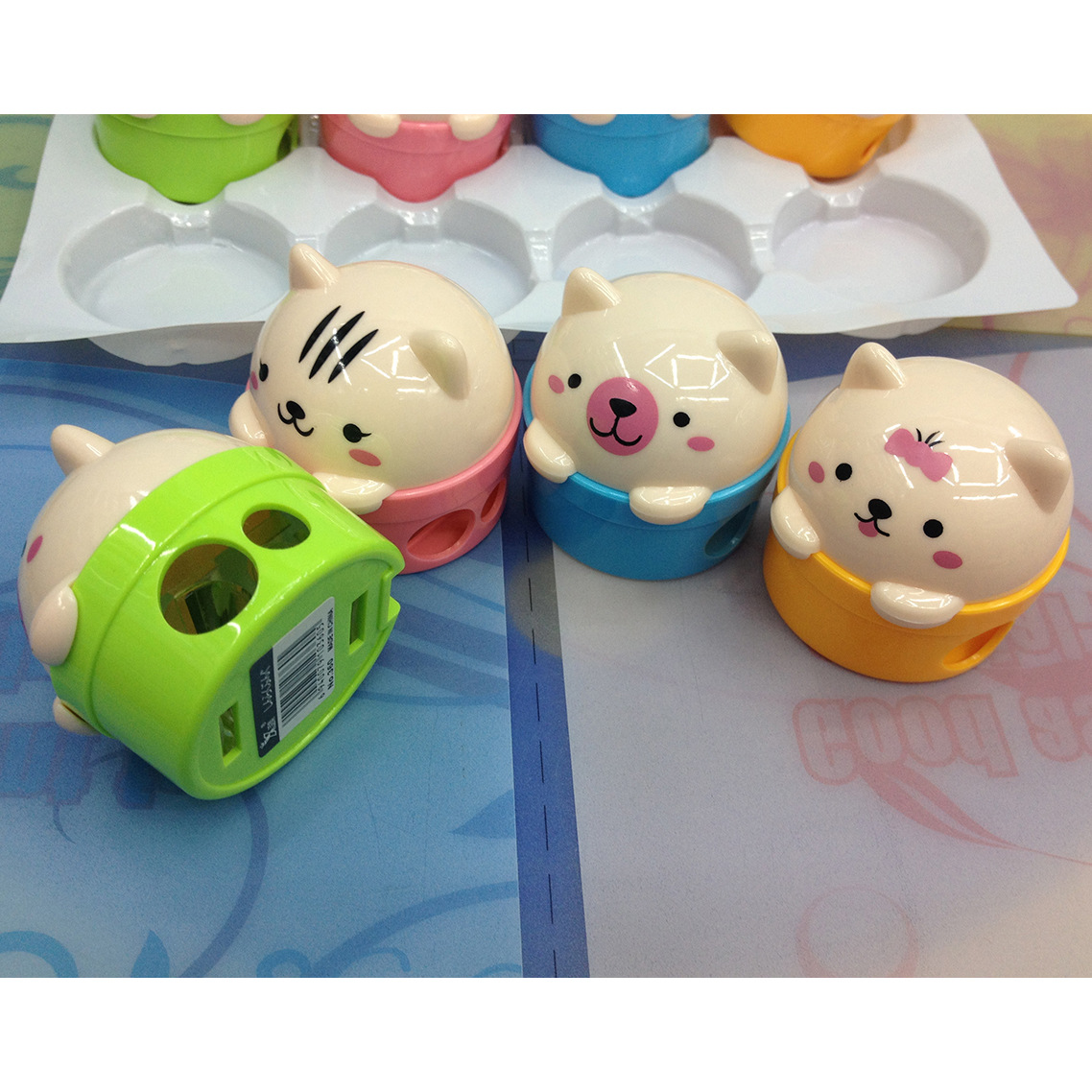 Cute student prize cartoon cat pencil sharpener bear pencil sharpener cute pencil grater