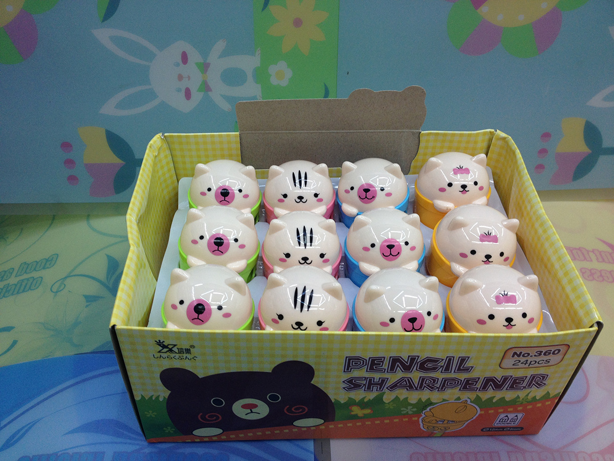 Cute student prize cartoon cat pencil sharpener bear pencil sharpener cute pencil grater Cute student prize cartoon cat pencil sharpener bear pencil sharpener cute pencil grater