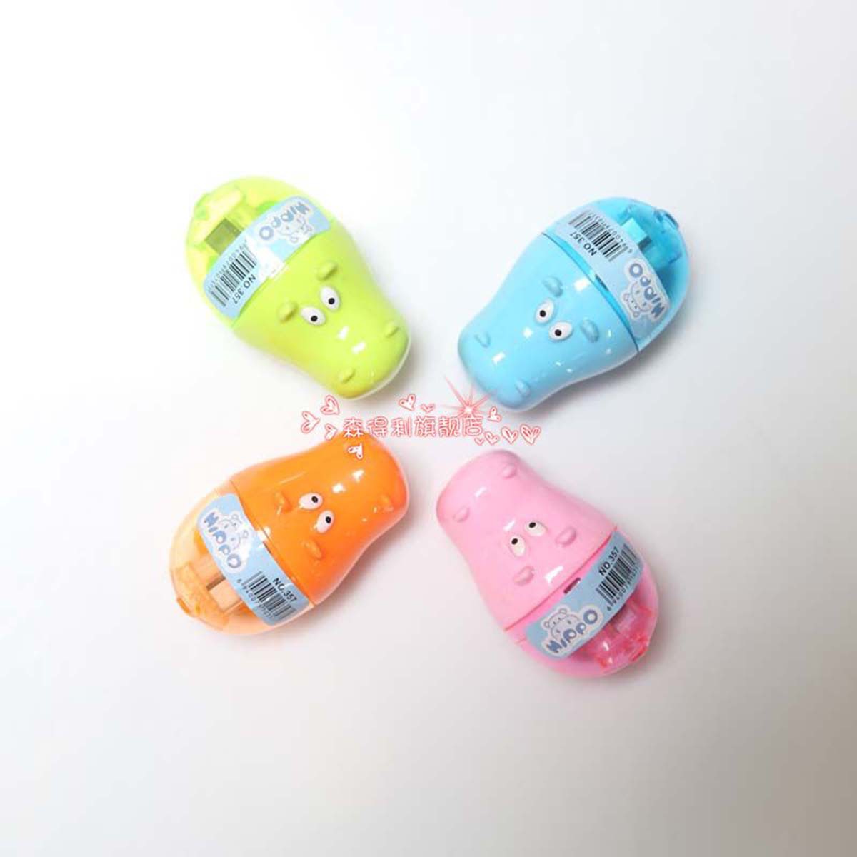 Animal image buffalo hippo pencil sharpener cartoon single-hole creative pencil sharpener Animal image buffalo hippo pencil sharpener cartoon single-hole creative pencil sharpener