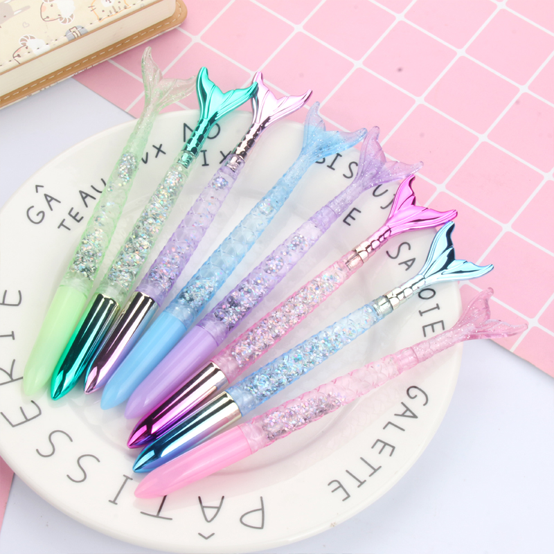 Japanese and Korean Creative New Fresh Girl Heart Student Writing Ball Pen Creative Gradient Fish Gel Pen Quicksand Pink