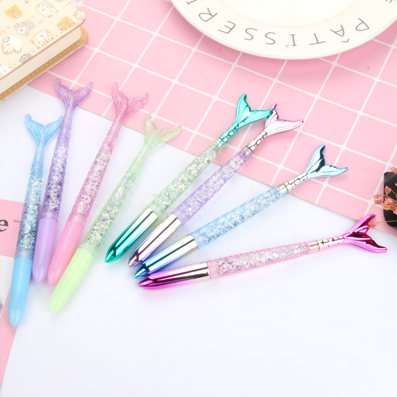 Japanese and Korean Creative New Fresh Girl Heart Student Writing Ball Pen Creative Gradient Fish Gel Pen Quicksand Pink