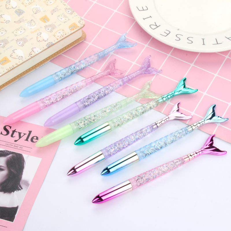 Japanese and Korean Creative New Fresh Girl Heart Student Writing Ball Pen Creative Gradient Fish Gel Pen Quicksand Pink