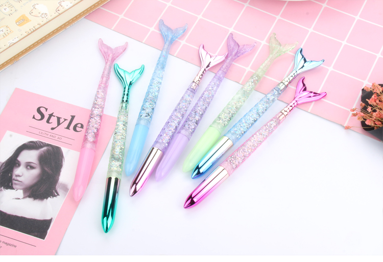 Japanese and Korean Creative New Fresh Girl Heart Student Writing Ball Pen Creative Gradient Fish Gel Pen Quicksand Pink