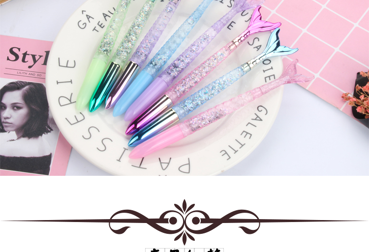Japanese and Korean Creative New Fresh Girl Heart Student Writing Ball Pen Creative Gradient Fish Gel Pen Quicksand Pink