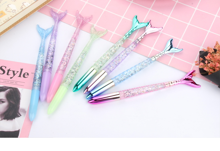 Japanese and Korean Creative New Fresh Girl Heart Student Writing Ball Pen Creative Gradient Fish Gel Pen Quicksand Pink