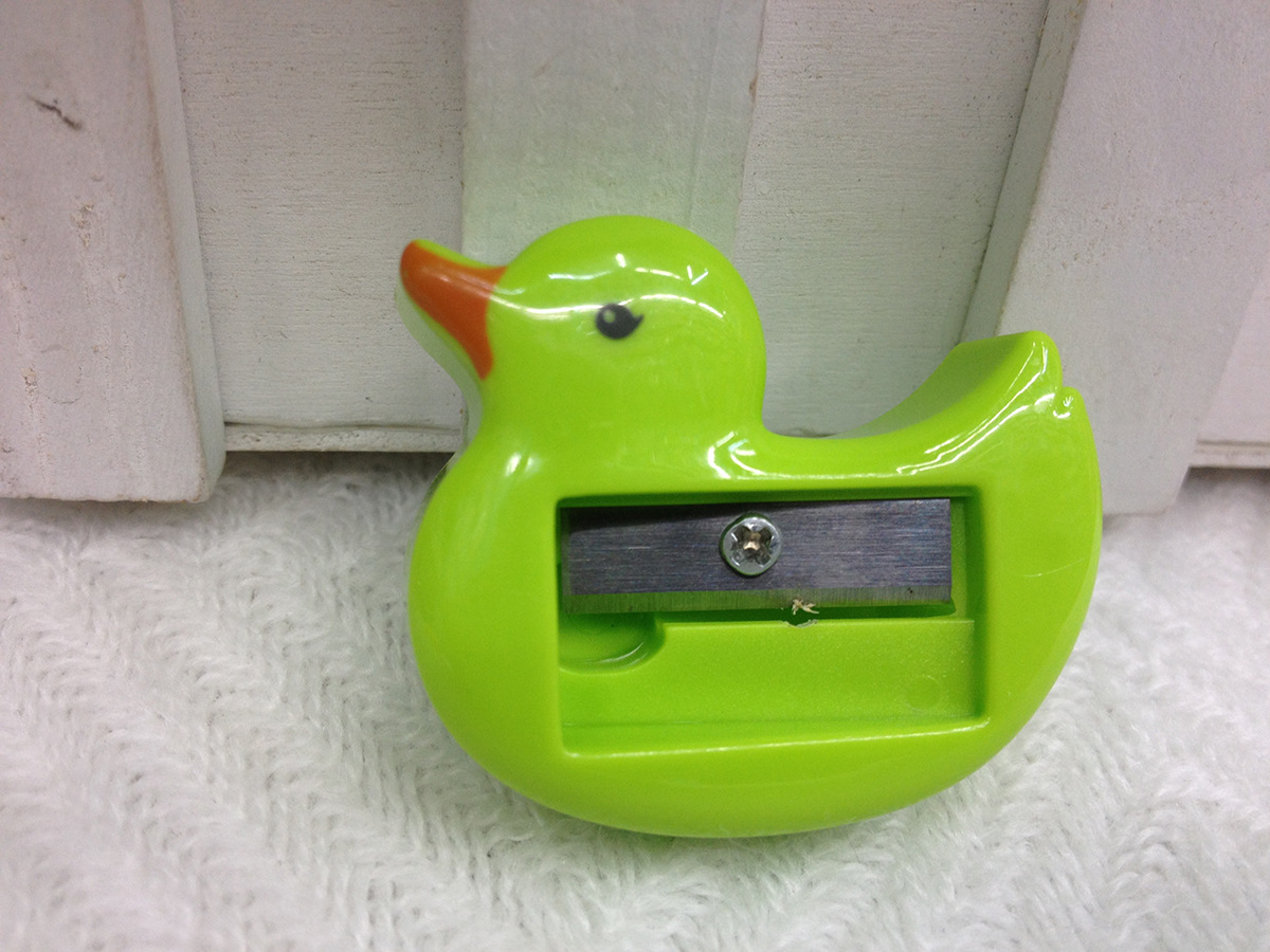 Cartoon duck pencil sharpener is small and cute Cartoon duck pencil sharpener is small and cute