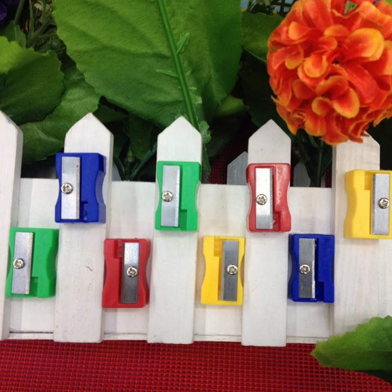 Simple compact pencil sharpener geometry single hole pencil sharpener candy color sharpener
