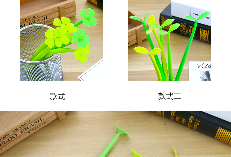 Japanese and Korean New Creative Clover Flower Artificial Flower Gel Pen Cute Refreshing Lucky Flower Student Stationery Japanese and Korean New Creative Clover Flower Artificial Flower Gel Pen Cute Refreshing Lucky Flower Student Stationery