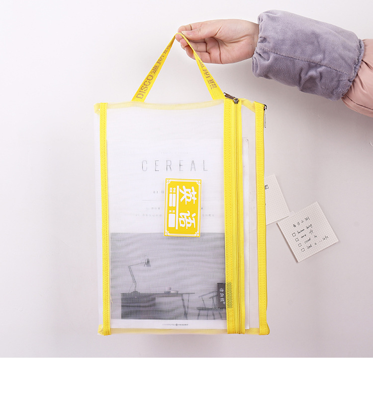 4 Pack Student Subject File Bag Wholesale Subject Classification Information Bag Large Capacity Learning Examination Paper Bag Buggy Bag