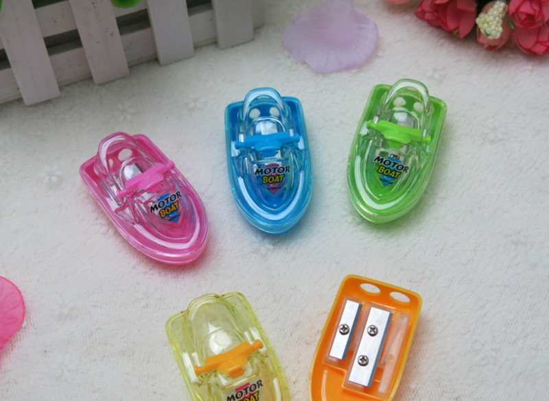 Motorcycle yacht style pencil sharpener creative cartoon environmental protection tour boat pencil sharpener
