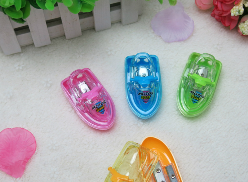 Motorcycle yacht style pencil sharpener creative cartoon environmental protection tour boat pencil sharpener