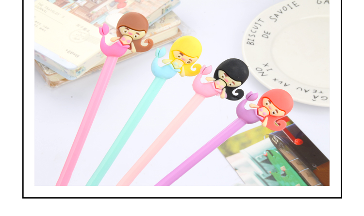 Creative New Cartoon Mermaid Gel Pen Cute Refreshing Black Gel Ink Pen Stationery Office Signature Pen Creative New Cartoon Mermaid Gel Pen Cute Refreshing Black Gel Ink Pen Stationery Office Signature Pen
