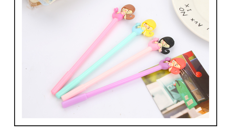 Creative New Cartoon Mermaid Gel Pen Cute Refreshing Black Gel Ink Pen Stationery Office Signature Pen Creative New Cartoon Mermaid Gel Pen Cute Refreshing Black Gel Ink Pen Stationery Office Signature Pen