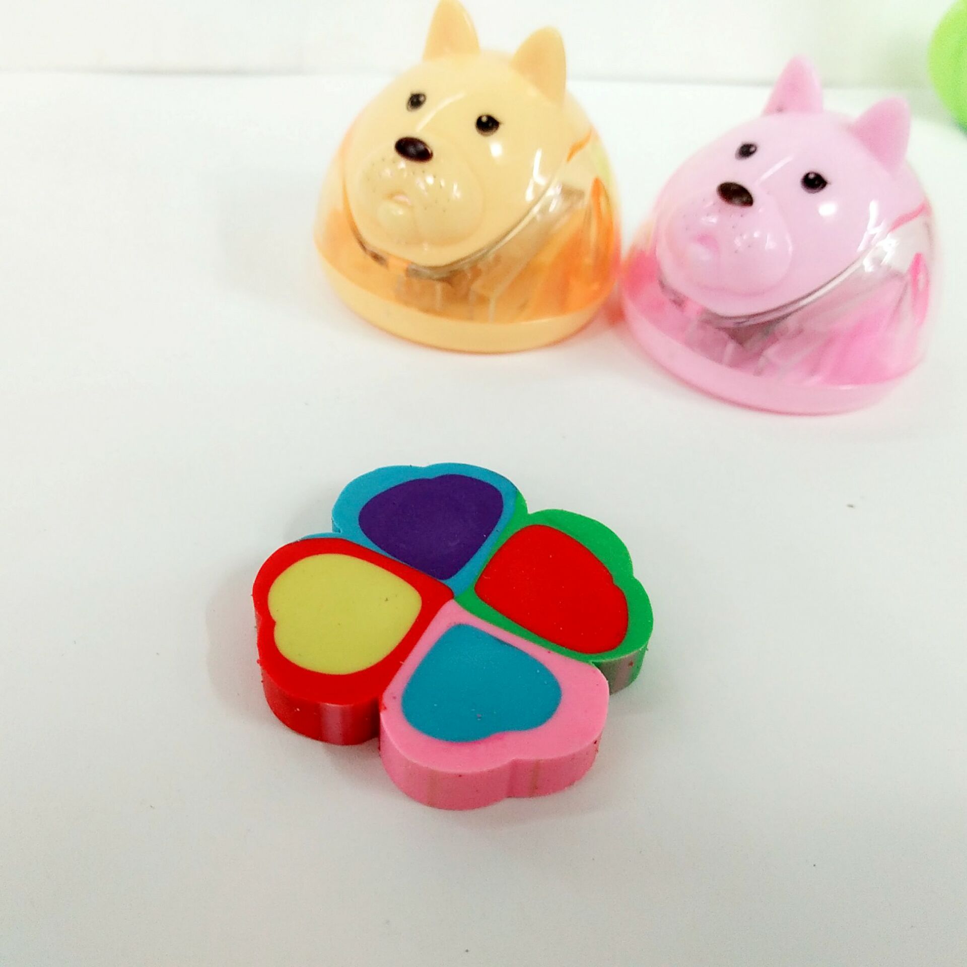Multi-color eraser four-leaf clover pattern modeling eraser