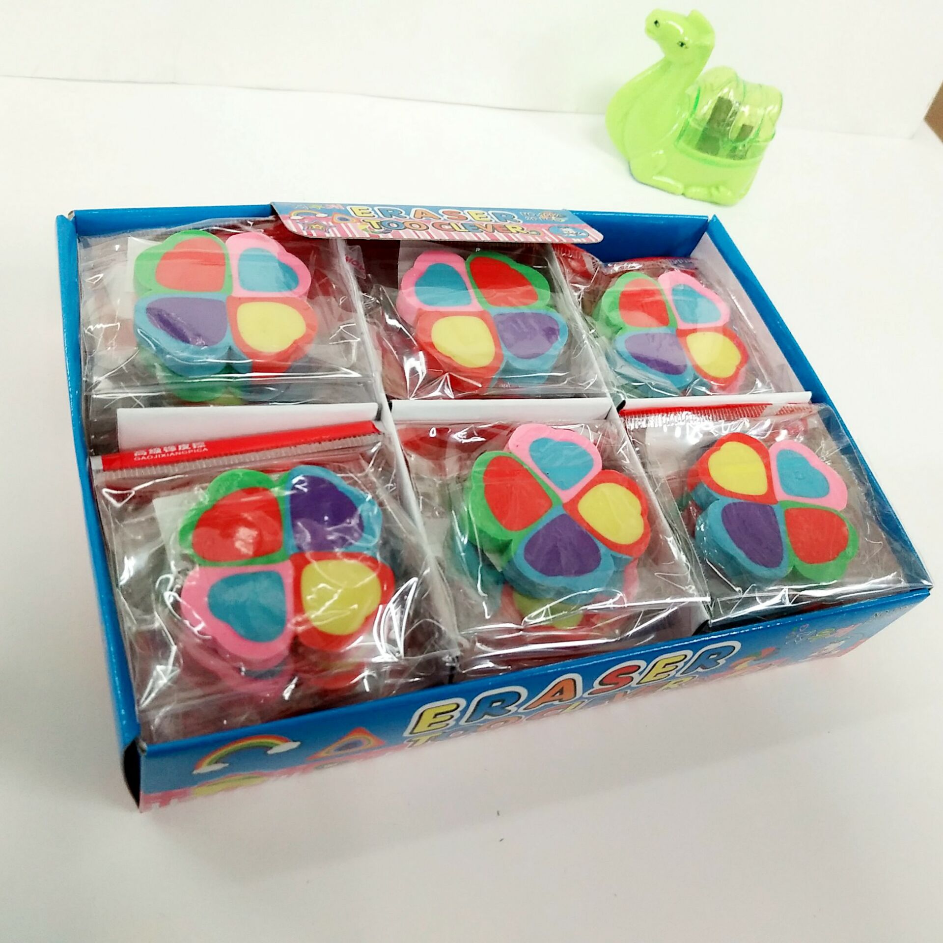 Multi-color eraser four-leaf clover pattern modeling eraser