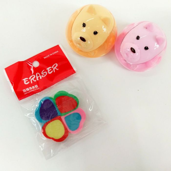 Multi-color eraser four-leaf clover pattern modeling eraser Multi-color eraser four-leaf clover pattern modeling eraser