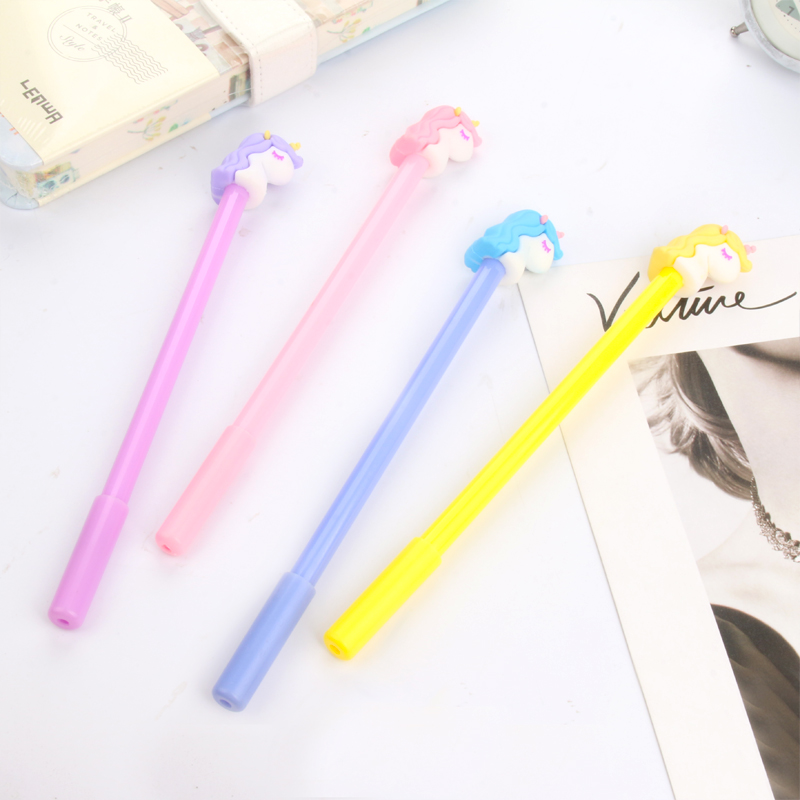 Korean New Creative Fresh Unicorn Gel Pen Cartoon Student Studying Stationery Wholesale Customizable Logo