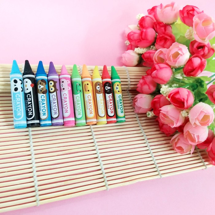 Crayon eraser seven-color eraser multi-color box rubber cartoon design Crayon eraser seven-color eraser multi-color box rubber cartoon design