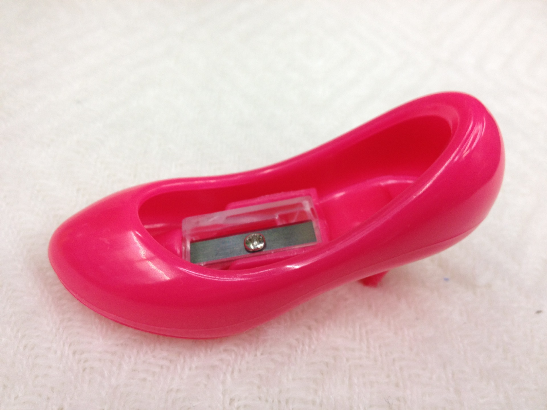 Fashion cartoon high heel student pencil sharpener plastic single-hole pencil sharpener