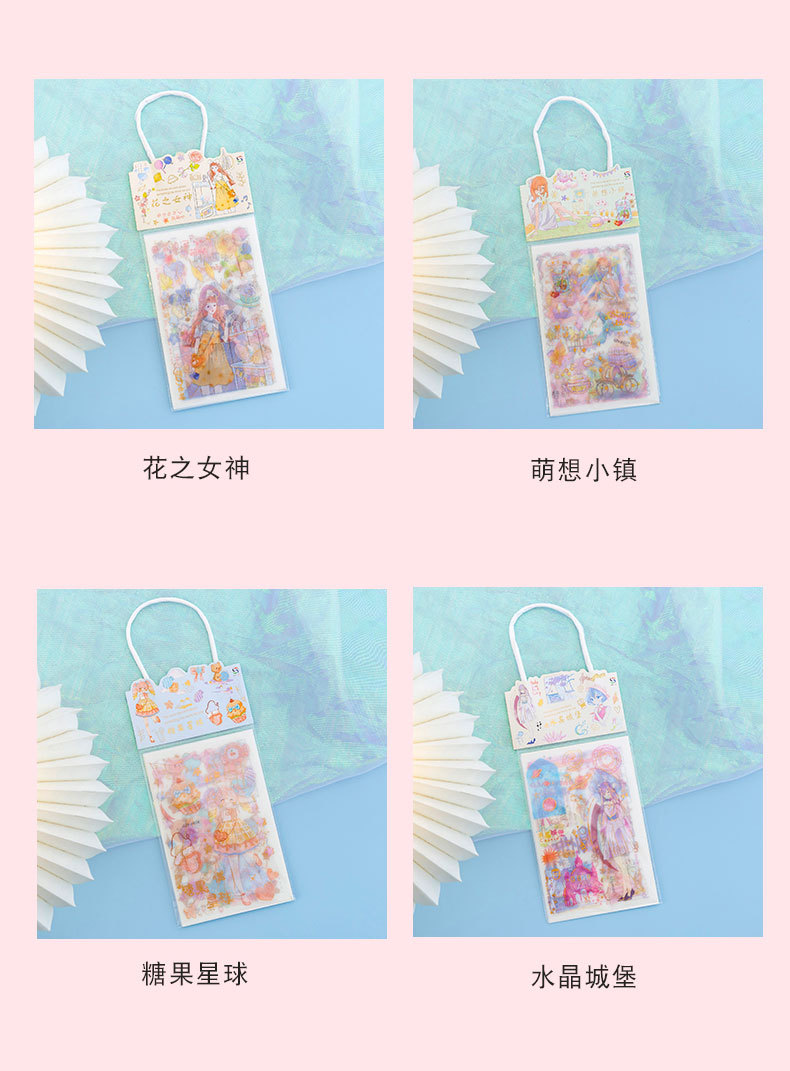 Cartoon Animation Girl Hand Account Stickers Portable Bag Bronzing Frosted Sticker Girl Gift Box Postcard Cup Stickers Cartoon Animation Girl Hand Account Stickers Portable Bag Bronzing Frosted Sticker Girl Gift Box Postcard Cup Stickers