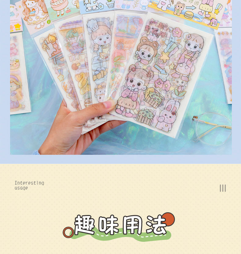 Cartoon Animation Girl Hand Account Stickers Portable Bag Bronzing Frosted Sticker Girl Gift Box Postcard Cup Stickers Cartoon Animation Girl Hand Account Stickers Portable Bag Bronzing Frosted Sticker Girl Gift Box Postcard Cup Stickers