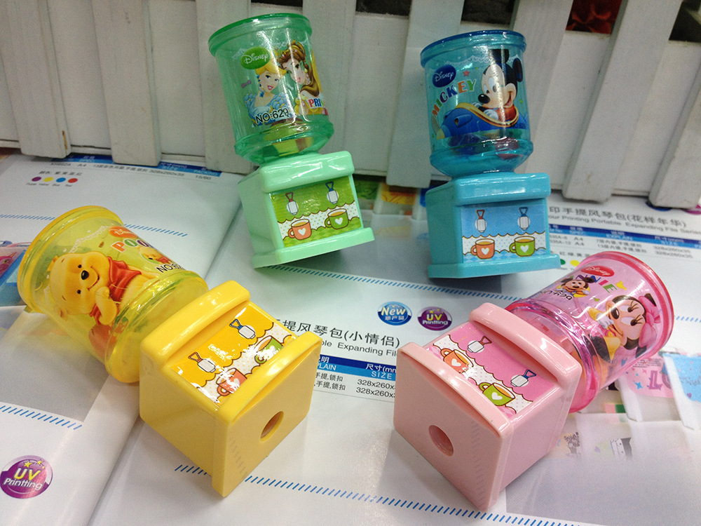 Cartoon picture pencil sharpener water dispenser style pencil sharpener students stationery pencil sharpener