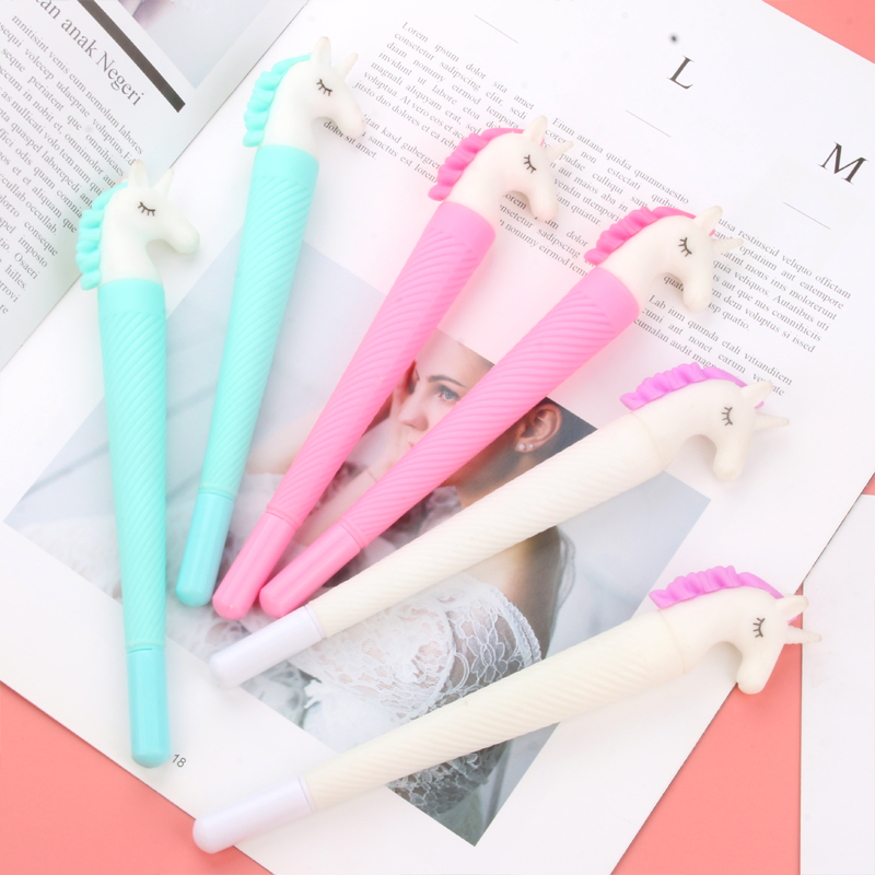 Japanese and Korean Creative Cartoon Unicorn Gel Pen Learning Business Exam Student Studying Stationery Wholesale Customizable