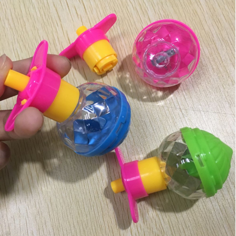 Kindergarten Children&#039;s Small Toys Push-Type Luminous Speed Gyro Scenic Spot Night Market Wind-up Toy Student Small Gift
