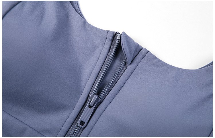 2021 Spring and Summer New Fashion All-Match Zipper Sports Underwear Women's Gather Shockproof Push up Accessory Breast Push up Sports Bra