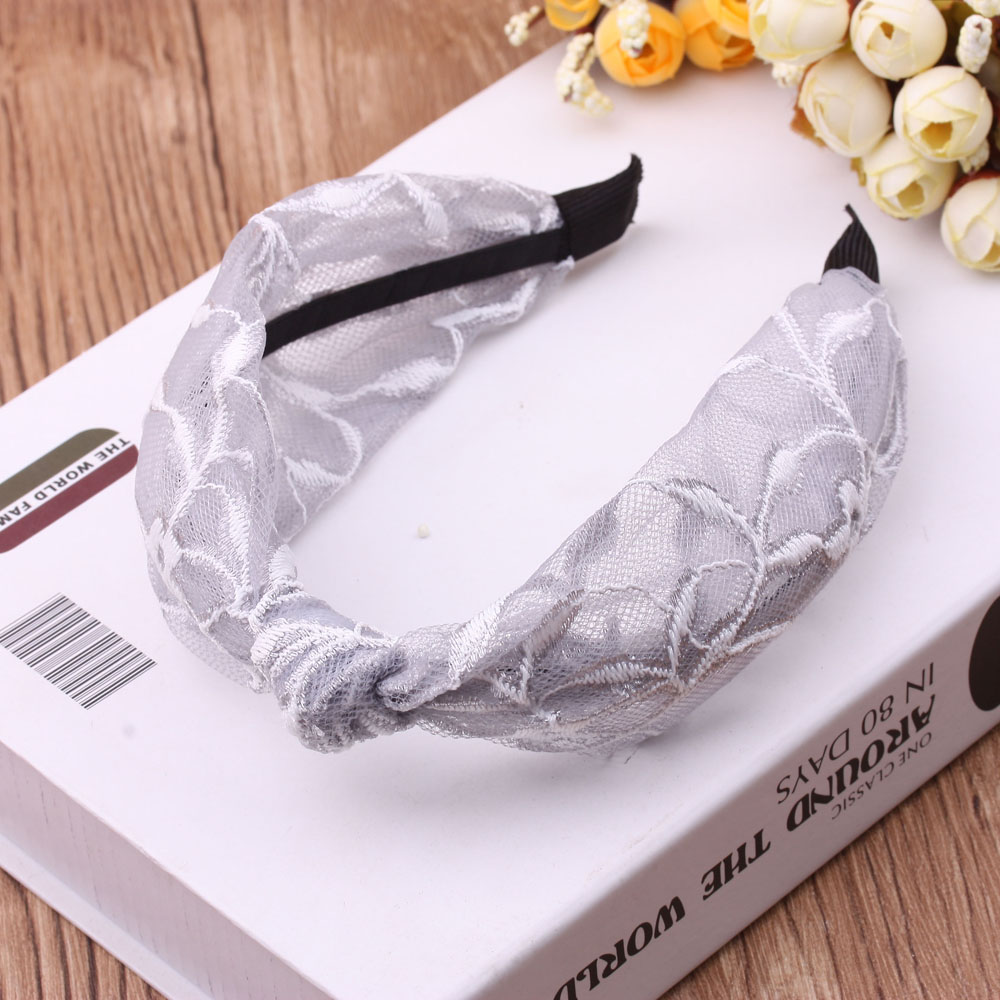 10 Yuan Store Supply Headband Cute Face Cloth Yisen Female Knotted Wide-Edged Headband Grottoes with Teeth Push up Pressure Hairpin