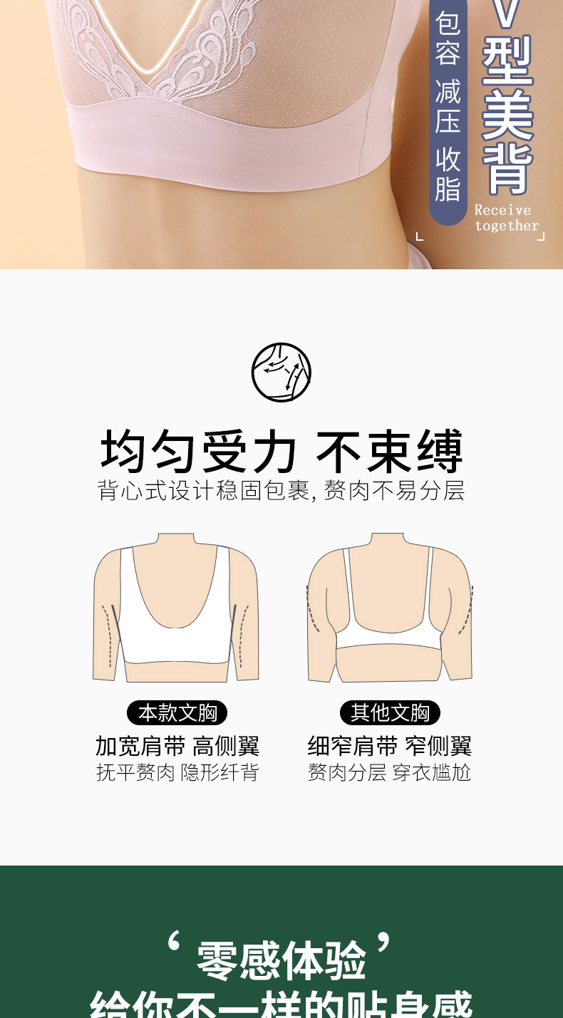 Large Size Latex Underwear Women's Beautiful Back Lace Wireless Bra Big Chest Show Small and Thin Push up Women's Bra Wholesale Large Size Latex Underwear Women's Beautiful Back Lace Wireless Bra Big Chest Show Small and Thin Push up Women's Bra Wholesale