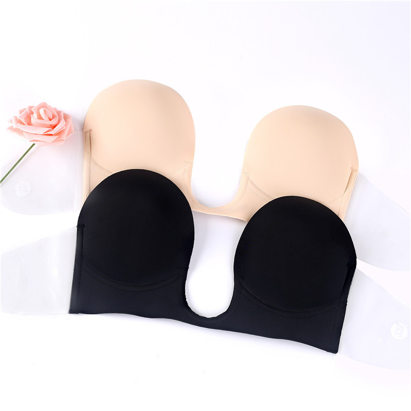 New Deep U-Shaped Wedding Dress Strapless Underwear Nubra Push up