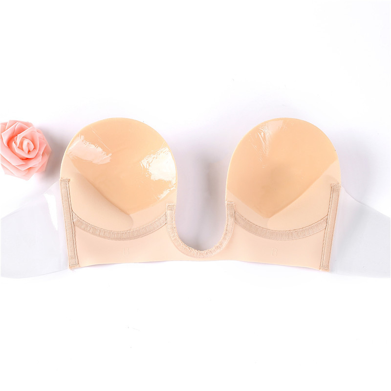 New Deep U-Shaped Wedding Dress Strapless Underwear Nubra Push up