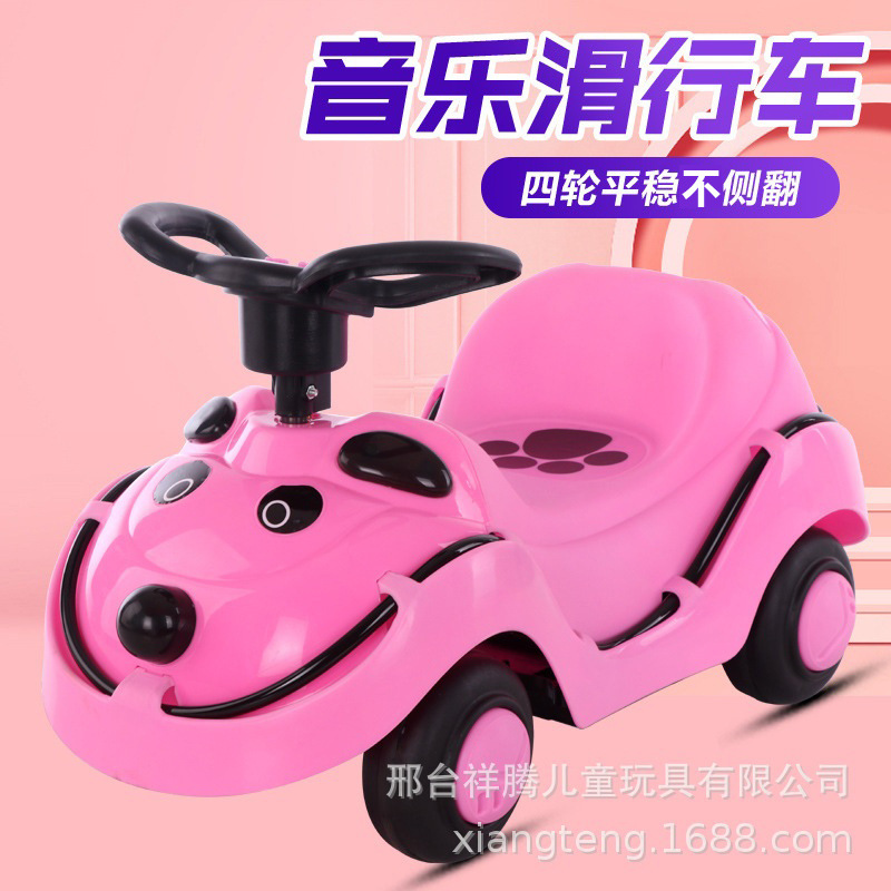Children&#039;s Sliding Walker Push-up Music Luminous Novel Leisure Stall Swing Car Luge Balance Toy Car