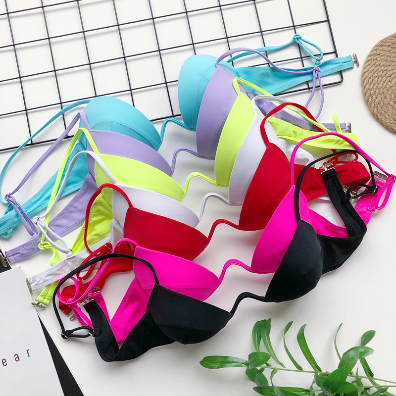 Europe and America Cross Border Swimsuit Hard Cup Push up Bikini AliExpress New One-Piece Steel Support Swimsuit 76341