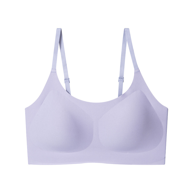 Jelly Glue Wireless Spaghetti-Strap Latex Underwear Semi-Liquid Soft Support Traceless Sexy Push up Breast Holding Bra for Women