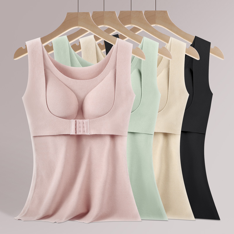 Autumn and Winter Dralon Traceless Thermal Thermal Vest Women&#039;s Thickened Push up Slim Bottoming Shirt Underwear