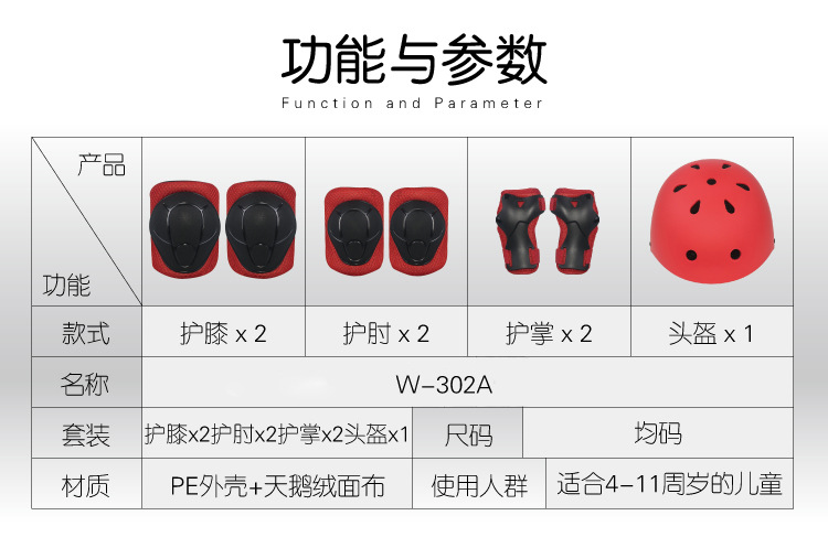 Protective Gear Balance Bike (for Kids) Helmet Skating Skateboard Protective Clothing Suit Seven Piece Set Custom Logo Protective Gear Balance Bike (for Kids) Helmet Skating Skateboard Protective Clothing Suit Seven Piece Set Custom Logo
