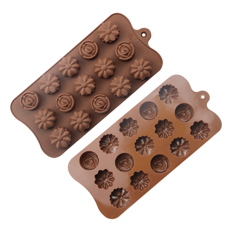 15 solid floret silica gel chocolate mold ice mold image lifelike easy to mold food grade 15 solid floret silica gel chocolate mold ice mold image lifelike easy to mold food grade