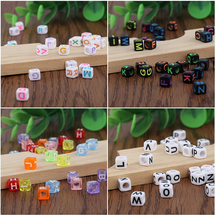 DIY Acrylic Number English Letter Beads Children's Ornaments Beaded Bracelet Accessories Square Beads Scattered Beads DIY Acrylic Number English Letter Beads Children's Ornaments Beaded Bracelet Accessories Square Beads Scattered Beads