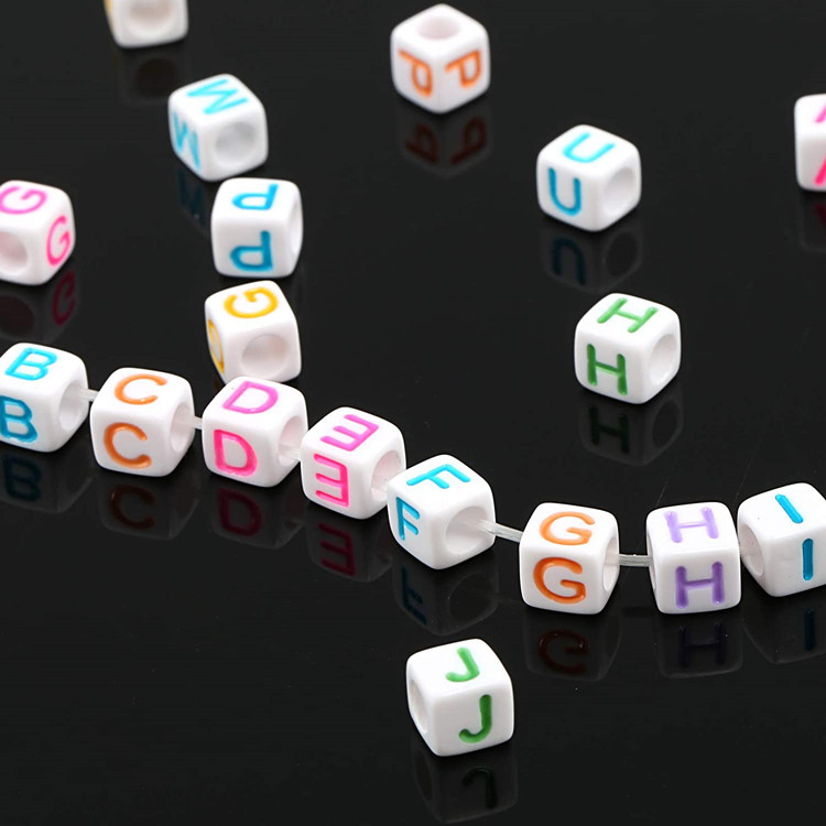 DIY Acrylic Number English Letter Beads Children's Ornaments Beaded Bracelet Accessories Square Beads Scattered Beads DIY Acrylic Number English Letter Beads Children's Ornaments Beaded Bracelet Accessories Square Beads Scattered Beads