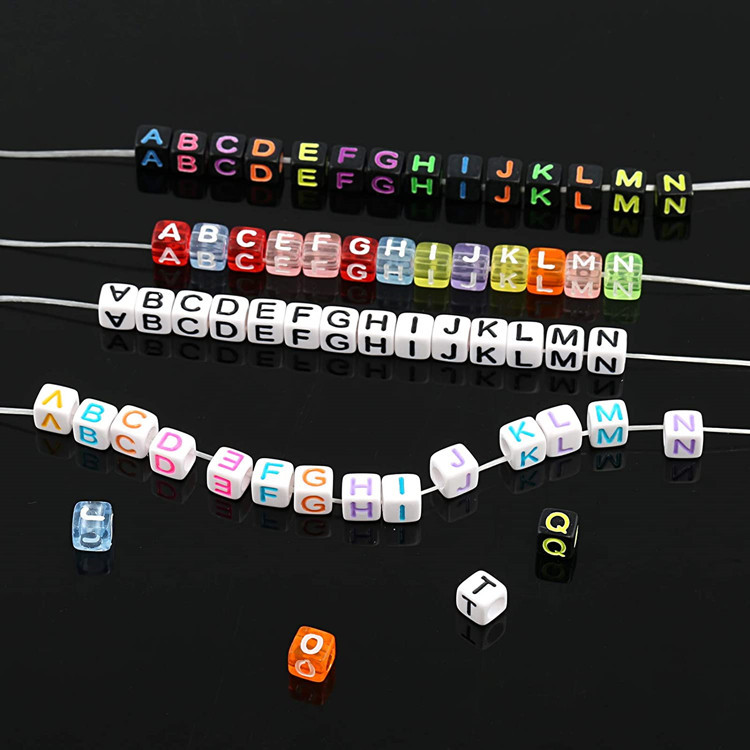 DIY Acrylic Number English Letter Beads Children's Ornaments Beaded Bracelet Accessories Square Beads Scattered Beads DIY Acrylic Number English Letter Beads Children's Ornaments Beaded Bracelet Accessories Square Beads Scattered Beads