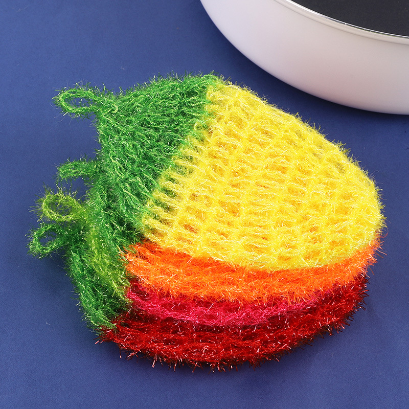 Acrylic Strawberry Dish Towel Kitchen Cleaning Dishwash Block Currently Available Wholesale Oil Removal Scouring Pad Factory Direct Sales
