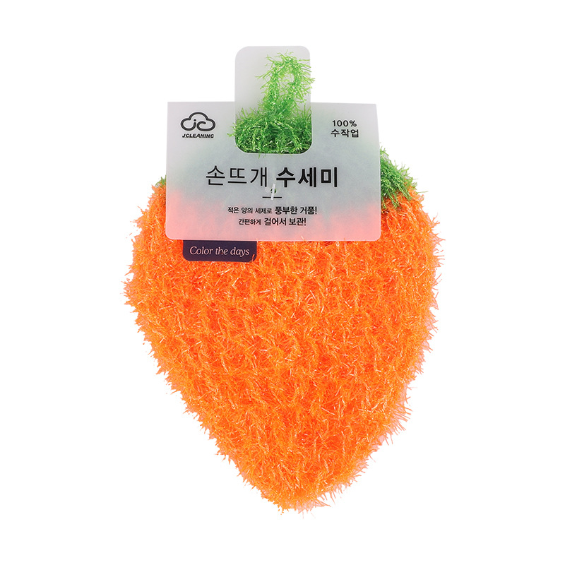 Acrylic Strawberry Dish Towel Kitchen Cleaning Dishwash Block Currently Available Wholesale Oil Removal Scouring Pad Factory Direct Sales