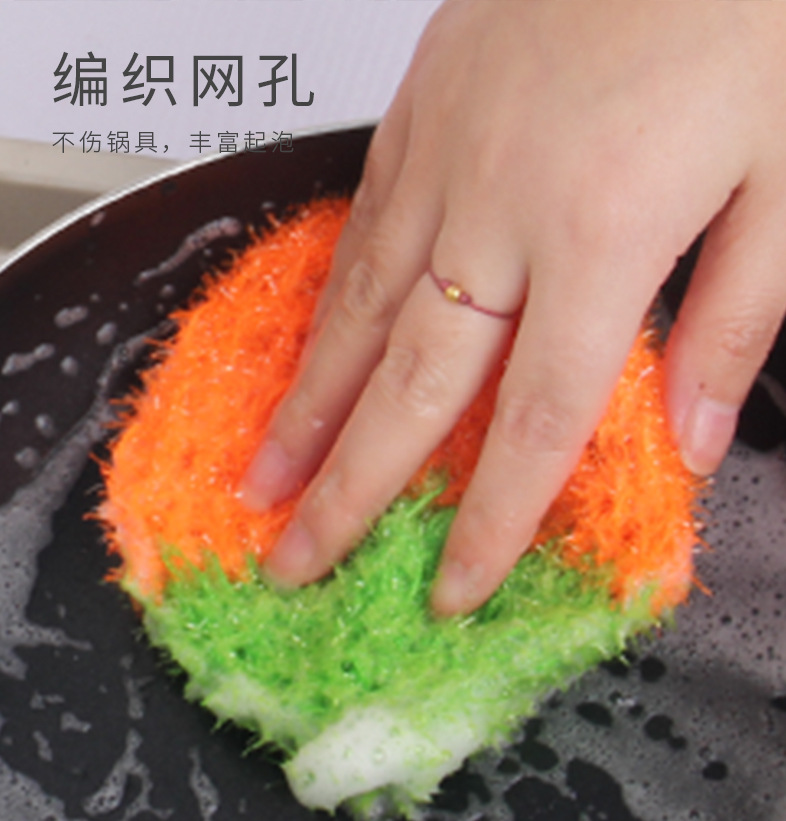 Acrylic Strawberry Dish Towel Kitchen Cleaning Dishwash Block Currently Available Wholesale Oil Removal Scouring Pad Factory Direct Sales