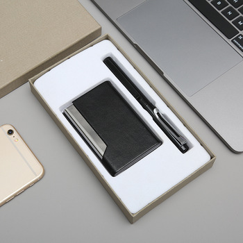 2020 New Multi Corporate Business Card Case And Pen Gift Set Promotion