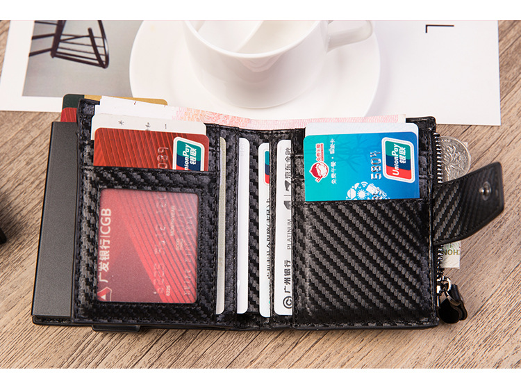 New men's wallet RFID card bag horizontal multi-function card case wallet short large capacity bag