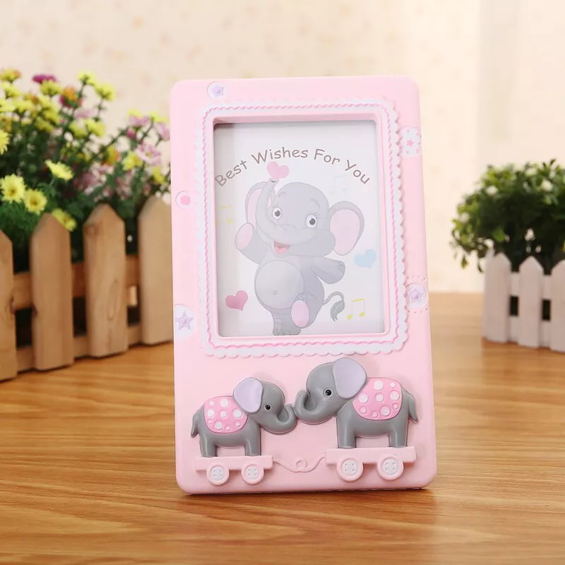 Haotao Photo Frame HT-LM7442 Painted Double Elephants 6-Inch (2 Colors)