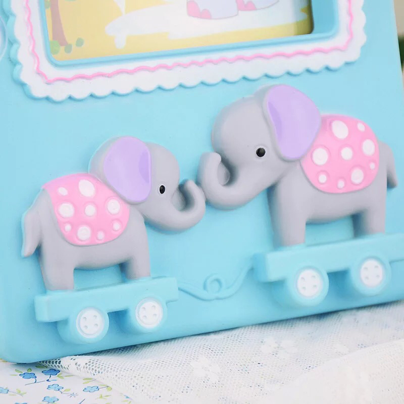 Haotao Photo Frame HT-LM7442 Painted Double Elephants 6-Inch (2 Colors)